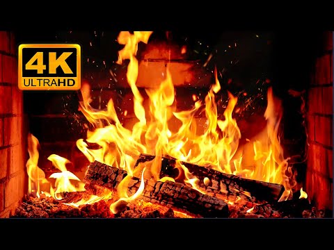 🔥 Cozy Fireplace 4K (12 HOURS). Fireplace with Crackling Fire Sounds. Fireplace Ambience