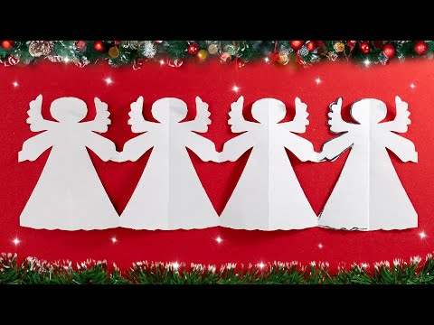 Cutting Paper Art Designs for Christmas Decoration ❄️ How to make a paper Angel garland [Tutorial]