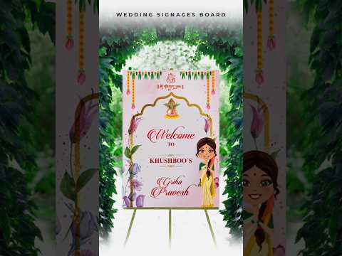 Haldi Ceremony Board⭐️A welcome board on an easel adds on to the aesthetic of this theme. #viral #yt