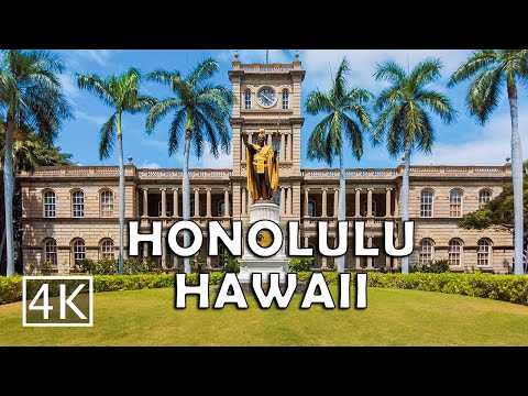 [4K] Capital of Hawaii - Downtown Honolulu Oahu USA - Walking Tour