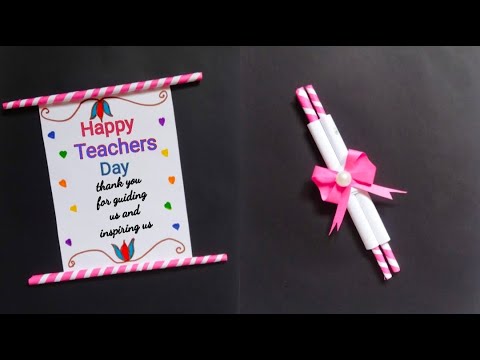 surprise gift for teachers/teachers day card/white paper & sketch pen used card making idea at home