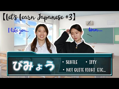 【Let's Learn Japanese #3】びみょう：subtle / iffy / not quite right etc...