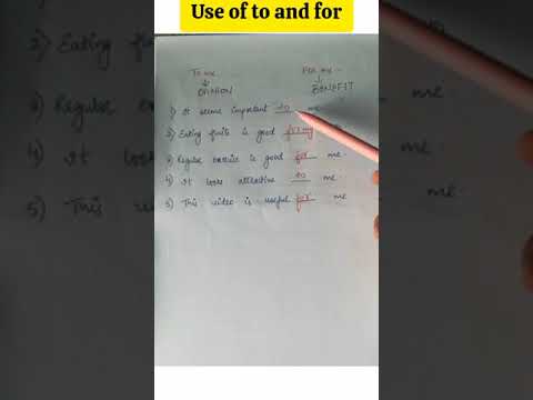 Use of to and for #letslearnenglish #shorts #viral