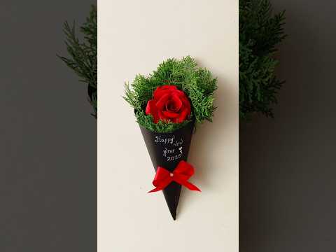 how to make rose bouquet with paper #shortsfeed #newyear diy