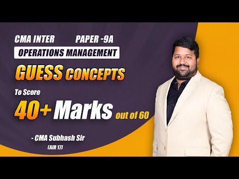 🎯 Score 40+ in CMA Inter Operations Management! 🏆📈 || BY CMA SUBHASH SIR (AIR 17)