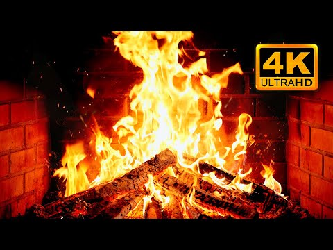 🔥 Cozy Fireplace 4K (12 HOURS). Fireplace with Crackling Fire Sounds. Fireplace Ambience