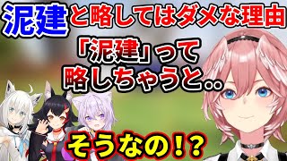 泥棒建設を「泥建」と略してはいけない理由【ホロライブ 切り抜き 猫又おかゆ 鷹嶺ルイ 大神ミオ 白上フブキ】