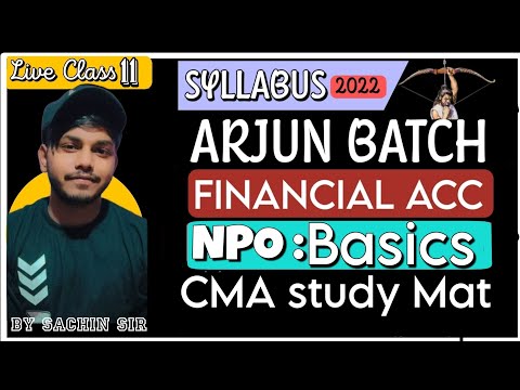 NPO 1st Class | Arjun batch CMA Inter Financial Accounting  |  The Commerce Coach