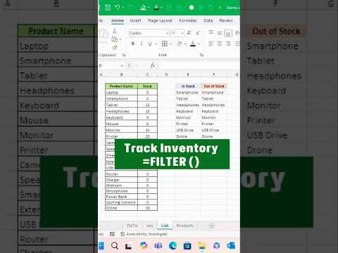 MASTER Excel's Filter Function to Track Inventory Like a Pro #shorts #exceltips #exceltricks