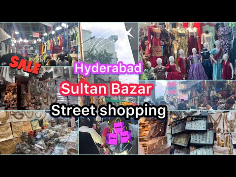 Hyderabad famous street shopping place Sultan Bazar/ cloths/footwear/Jewelry/ Sultan bazar