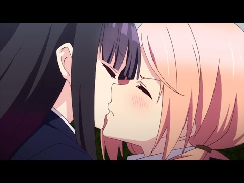 Shot on iphone meme but it's anime Lesbian kiss