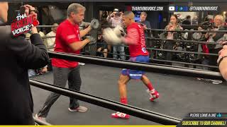 FELIX VERDEJO; DISPLAYS HIS SPEED AND POWER ON THE PADS AHEAD OF HIS FIGHT WITH BRYAN VASQUEZ