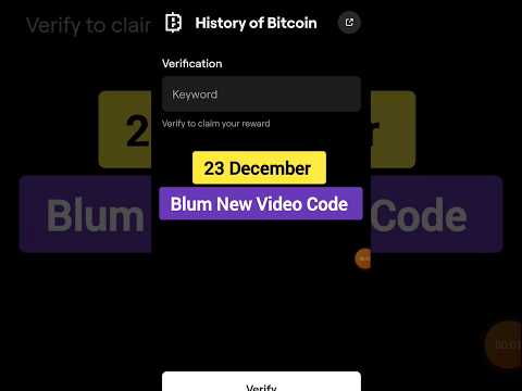 History of Bitcoin | Blum New Video Code Today 23 December