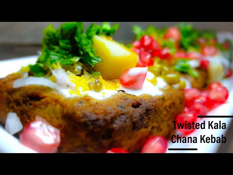 Kala Chana Kebab Chaat |काले चने के कबाब| Airfried Kala Chana Patty Chaat style