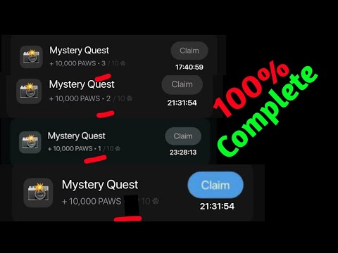 Paws New Mystery Quest Complete | How To Complete Paws Mystery Quest Task | Paws Airdrop Mystery |