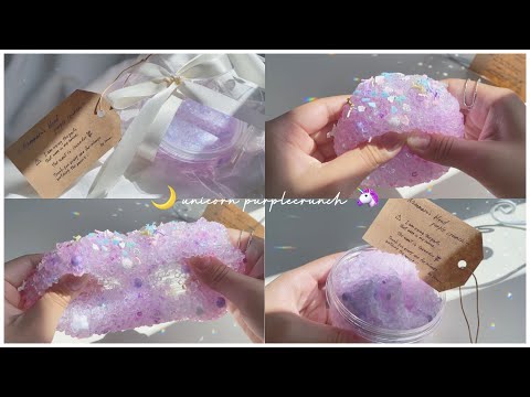 🌙 unicorn purplecrunch 🦄  ︎┊︎  のらたから貰ったブレンドパーツでクランチスライムを作る🥣 ︎┊︎ 自作スライム ┊︎ 自然光 ︎┊︎aslimevideo