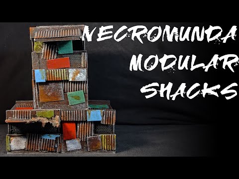 Modular Necromunda Terrain from CARDBOARD - Rusted shacks Tutorial