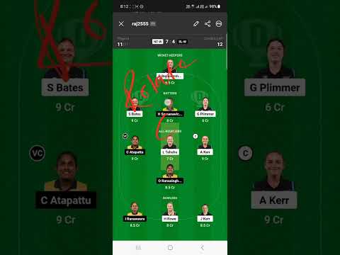 Nz w vs Sl w dream 11 team | nz w vs sl w dream11 | #shorts