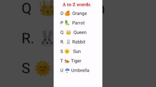 A to z words #atozword #abcd #alphabet #ytshorts