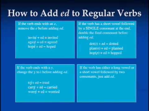 How To Add Ed To Regular Verbs