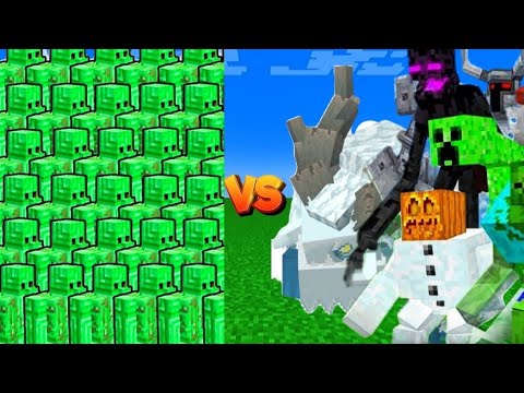 EMERALD GOLEMS vs BOSSES - EPIC MINECRAFT BATTLE