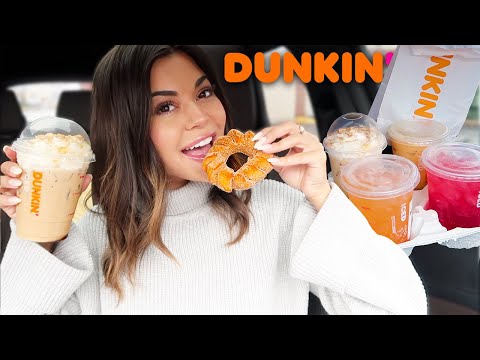 Dunkin's Spring Menu! Trying NEW Seasonal Treats & Churro Menu Items! 🌸☕️😋