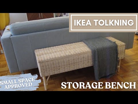 IKEA TOLKNING STORAGE BENCH unboxing and review | NYC Studio Apartment Makeover