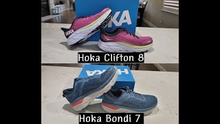 Hoka Bondi 7 and Hoka Clifton 8  Comparison