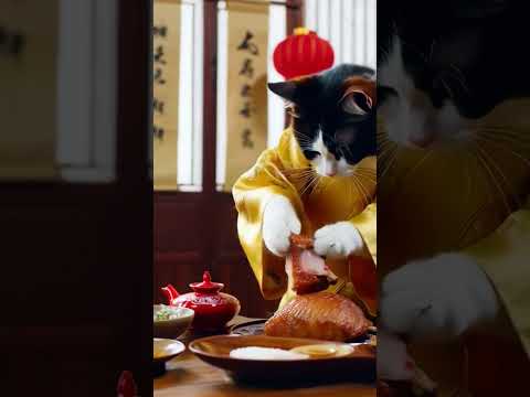 Cat Visits a Chinese Restaurant #ai #cat #funny