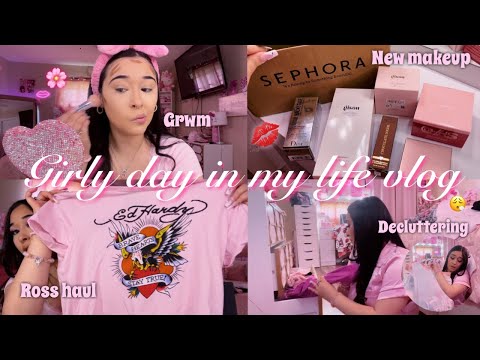 GIRLY VLOG ♡: getting ready / Q&A , Sephora haul, Ross try on haul, & decluttering my clothes