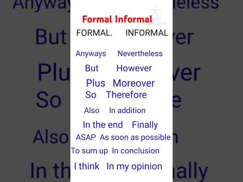 Formal Informal English #english