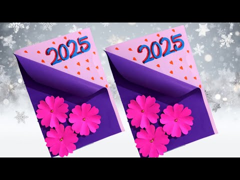 Easy & Beautiful New Year Card Making | Happy New Year Greetings Card 2025 | Handmade New Year Card