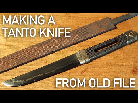 ヤスリで和風ナイフ作ってみた。/ Making a Tanto knife from old file.