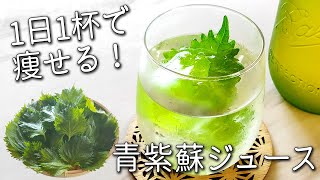 【青 しそ ジュース】材料３つ で 簡単！お酢と大葉でダイエット効果がすごい！ 毎日1杯の健康飲料 大葉ジュース 夏バテ予防に！ 残ったシソの活用法 効能 紫蘇 シロップ 青 紫蘇 ジュース