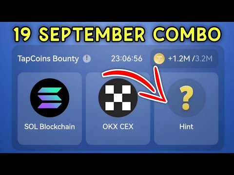 19 September Tap Coin Daily Bounty | tap Coin Bot Daily Combo | Tap Coins Airdrop