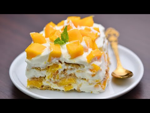 No Bake Mango Ice Box Cake Only 4 Ingredients