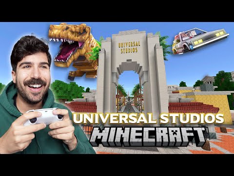 UNIVERSAL STUDIOS MINECRAFT EXPERIENCE! Riding JAWS & Back To The Future On Minecraft