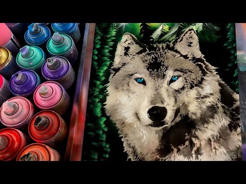 Wolf portrait - Big painting by Spray Art Eden