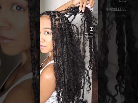 Human hair boho knotless braids. NO SYNTHETIC HAIR! Full video up! #braids #hairstyle #curlyhair