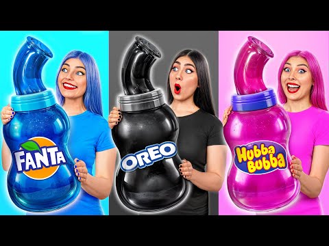 Pink VS Black VS Blue Color Cooking Challenge | Edible Battle by Multi DO Challenge