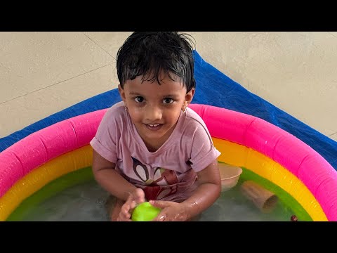 Baby Aarohi home swimming pool | How to swim at home | swimming class @aarohiabhilashgowda1333