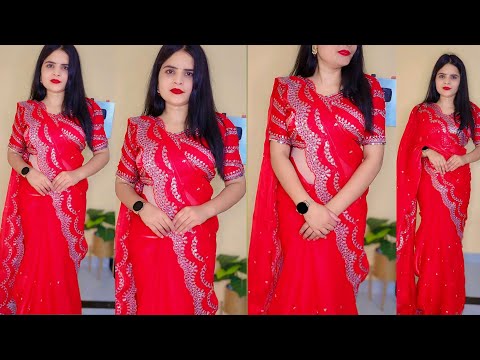 Organza Saree draping Perfectly easy tips and tricks | easy saree draping tutorial step by step