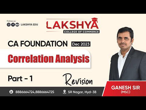 RAPID REVISION FOR STATISTICS (CORRELATION ANALYSIS PART 1) || CA FOUNDATION || BY U GANESH SIR M.Sc