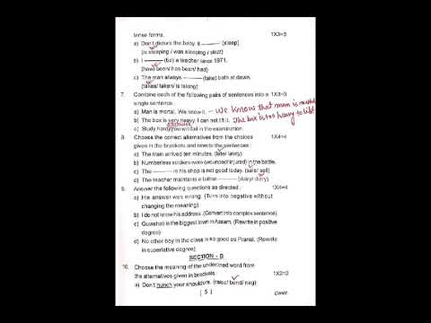 Half Yearly Question Paper 2023-24 ll Class X ll ENGLISH ll Karimganj District ll #shorts #hslc