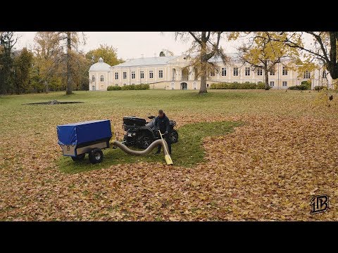 LEAF VACUUM TRAILER in action