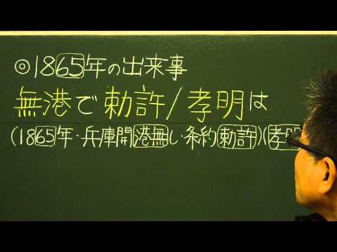 語呂合わせ日本史〈ゴロテマ〉73(近現9/1865年の出来事)