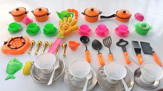 Diy unboxing kitchen set | Mini kitchen set | Green and yellow plastic setse