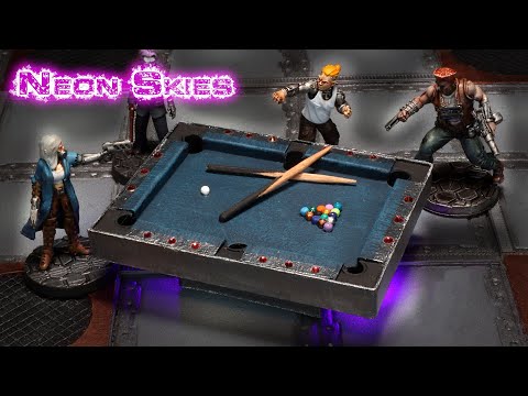 I made a tiny pool table! With LEDs!  (Neon Skies Terrain Building Tutorial)