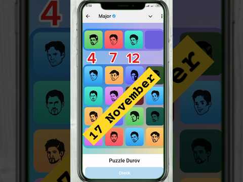 17 November Major puzzle durov Solved Today|Major Daily combo card 17 November|Major Puzzle Solution