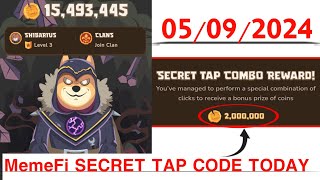 Memefi Secret Reward Combo Today 05/09/2024| Memefi 2,000,000 Coins Code